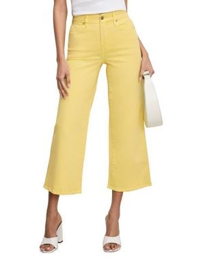 GOOD AMERICAN Good Waist Crop Palazzo Jeans - Yellow