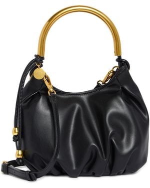 BCBGMAXAZRIA Metal Handle Hobo Shoulder Bag - Black
