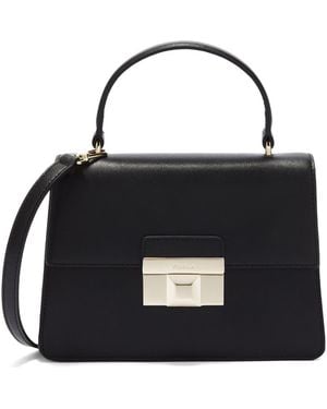 Furla Venere Mini Top Handle Leather Satchel - Black