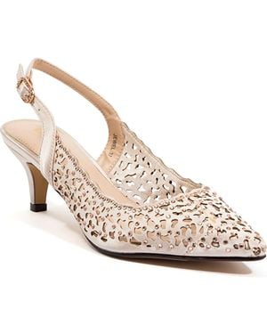 Lady Couture Rhinestone Laser Cut Slingback Pump - Pink
