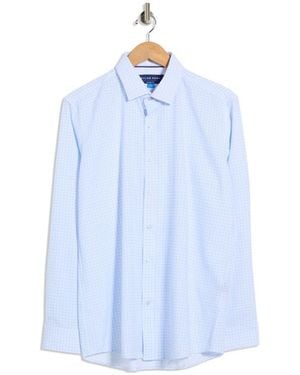 Dylan Park Slim Fit Perfect Stretch Long Sleeve Button Down Shirt - Blue