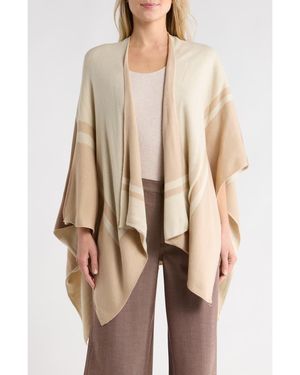 Nordstrom Rack Border Print Transitional Ruana - Natural