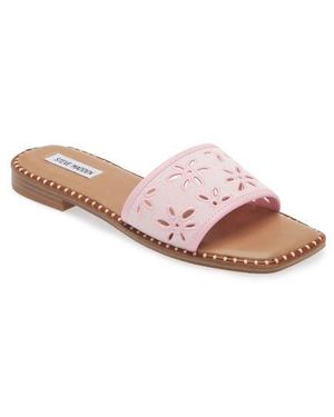 Steve Madden Nolitta Embroidered Eyelet Slide Sandal - Pink