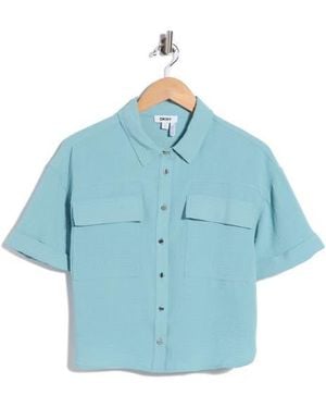 DKNY Washer Camp Shirt - Blue