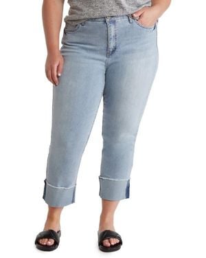 Seven7 Slim Straight Cuff Denim Jeans - Blue