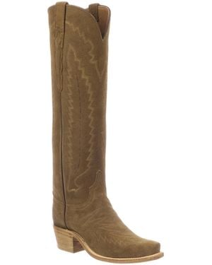 Lucchese Priscilla Suede Cowboy Boot - Brown