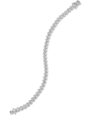 Glaze Jewelry Rhodium Plated Cubic Zirconia Bezel Set Tennis Bracelet - Metallic