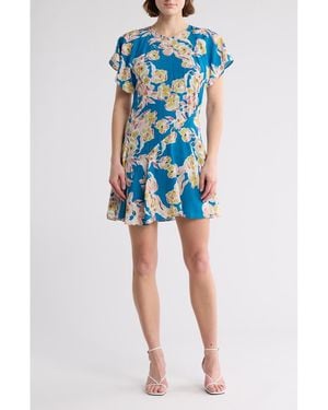 Joie Hunter Floral Shift Dress - Blue