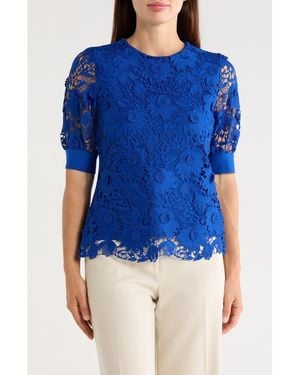 Tahari The Estella Lace Top - Blue