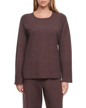 Three Dots Ally Raglan Sleeve Sweater - Purple