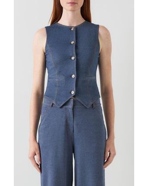 LK Bennett Freya Denim Vest - Blue