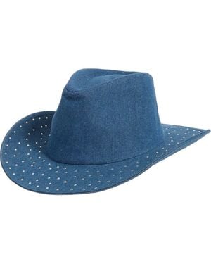 David & Young Rhinestone Embellished Cowboy Hat - Blue