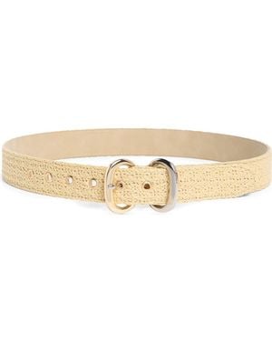Steve Madden Double Buckle Faux Straw Belt - Natural