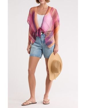 BCBGeneration Ombré High-Low Topper & Hat Set - Pink