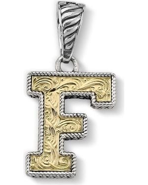Samuel B. Two-Tone Initial Pendant - White