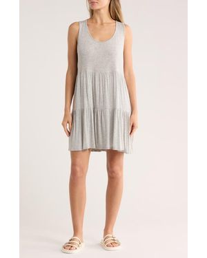 Matty M Sleeveless Tiered Dress - White