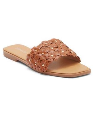 Top Moda Autumn Slide Sandal - Brown