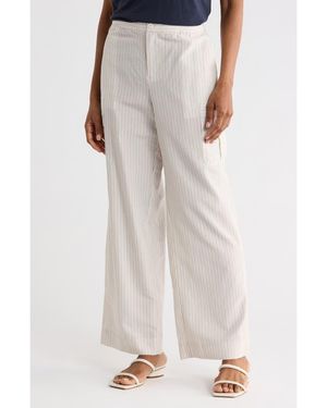 FRAME The Stripe Cotton & Silk Utility Pants - Natural