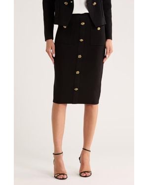 L'Agence Amira Knit Pencil Skirt - Black
