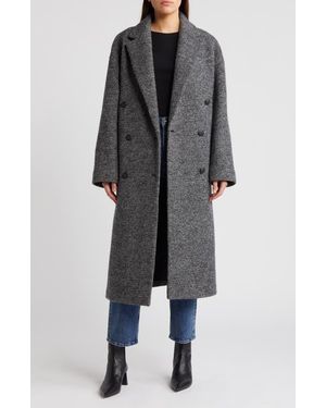Rag & Bone Thea Double Breasted Virgin Wool Herringbone Coat - Gray
