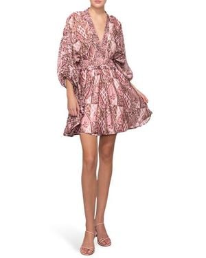 MELLODAY Printed Smocked Dress - Red
