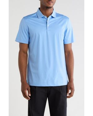 Bugatchi Short Sleeve Knit Polo - Blue