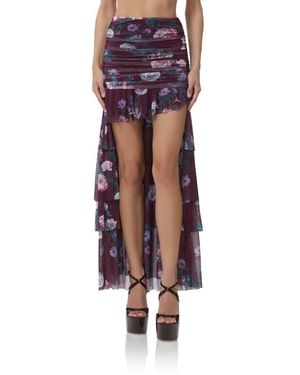 AFRM Zarin Floral High-Low Mesh Skirt - Multicolor