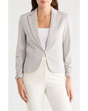Amanda + Chelsea Stripe Scrunch Sleeve Jacket - Gray
