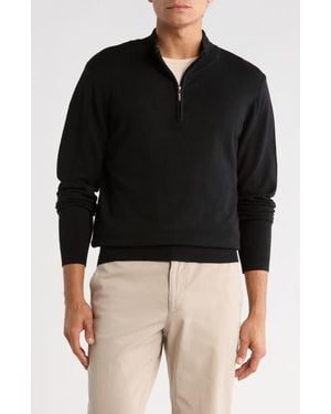 T.R. Premium Slim Fit Quarter Zip Sweater - Black
