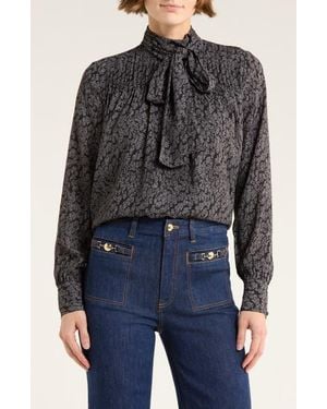 10 Crosby Derek Lam Valentine Pussybow Top - Black