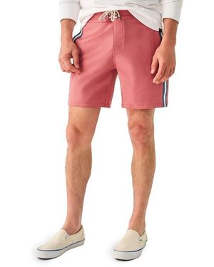 Faherty Surf Stripe Board Shorts - Red
