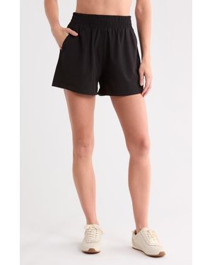 DKNY Hudson High Waist Performance Shorts - Black