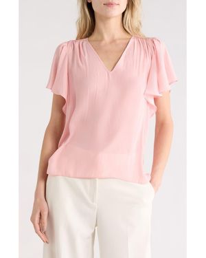 Ramy Brook Bronta V-Neck Top - Pink