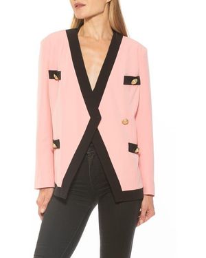 Alexia Admor Emele Oversize Contrast Trim Blazer - Black