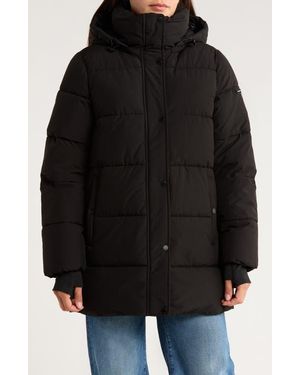 BCBGeneration Water Resistant Hooded Puffer Jacket - Black