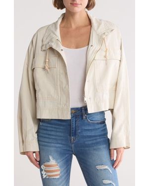 Vigoss Cotton Cropped Cargo Jacket - Blue