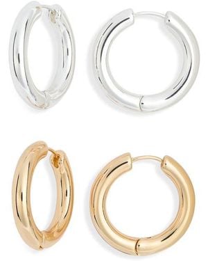 Leith 2-Pack Hoop Earrings - White