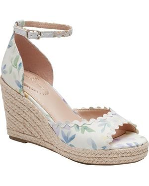 Bandolino Floral Espadrille Wedge Sandal - White