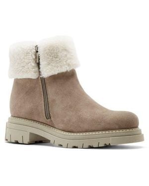 La Canadienne Dixie City Dry Genuine Shearling Trim Waterproof Boot - Brown