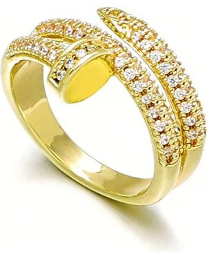 Adornia Cubic Zirconia Double Wrap Ring - Metallic