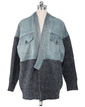 Saachi Denim Knit Topper Jacket - Blue