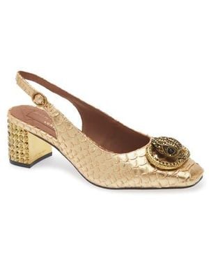 Kurt Geiger Chelsea Block Heel Slingback Pump - Natural