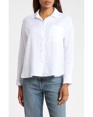 James Perse Linen Button-Up Shirt - White