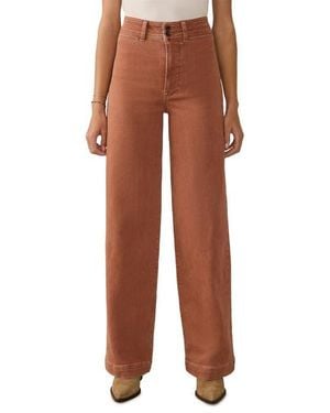 Faherty Terry Harbor High Waist Wide Leg Jeans - Brown