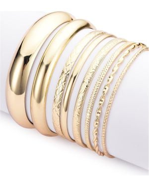 Adornia Set Of 8 Assorted Bangle Bracelets - Natural