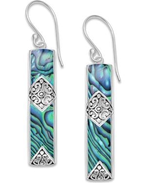 Samuel B. Sterling Mother Of Pearl Bar Earrings - Blue