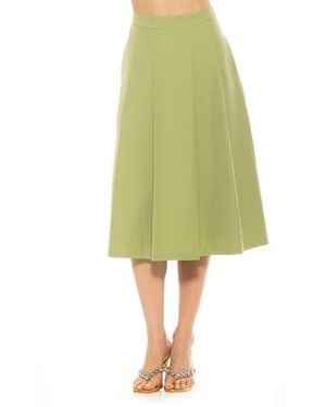 Alexia Admor Illia Pleated Midi Skirt - Yellow