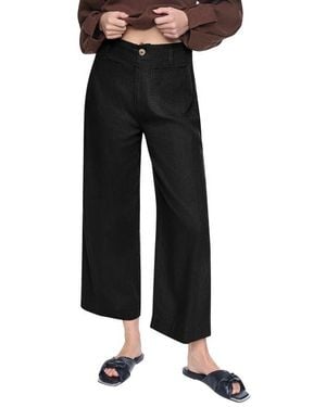 DKNY High Waist Wide Leg Pants - Black