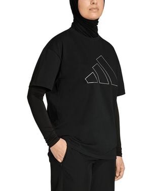 adidas Power Essentials Workout Oversize Logo T-Shirt - Black