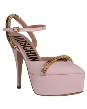 Moschino Logo Chain Platform Pump - Pink
